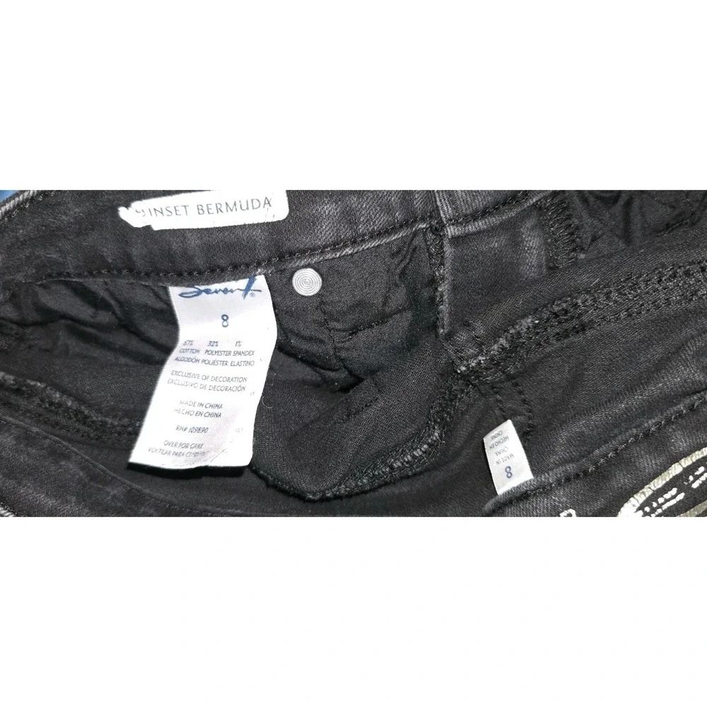 Seven7 Women's Size 8 Black Bermuda Stretch Denim Jean‎ Shorts 32x10 Outdoor (2)